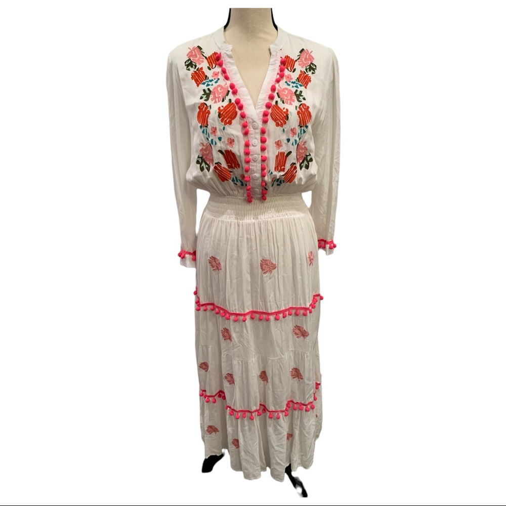 CHICWISH Stay Romanced Embroidered Maxi Dress
